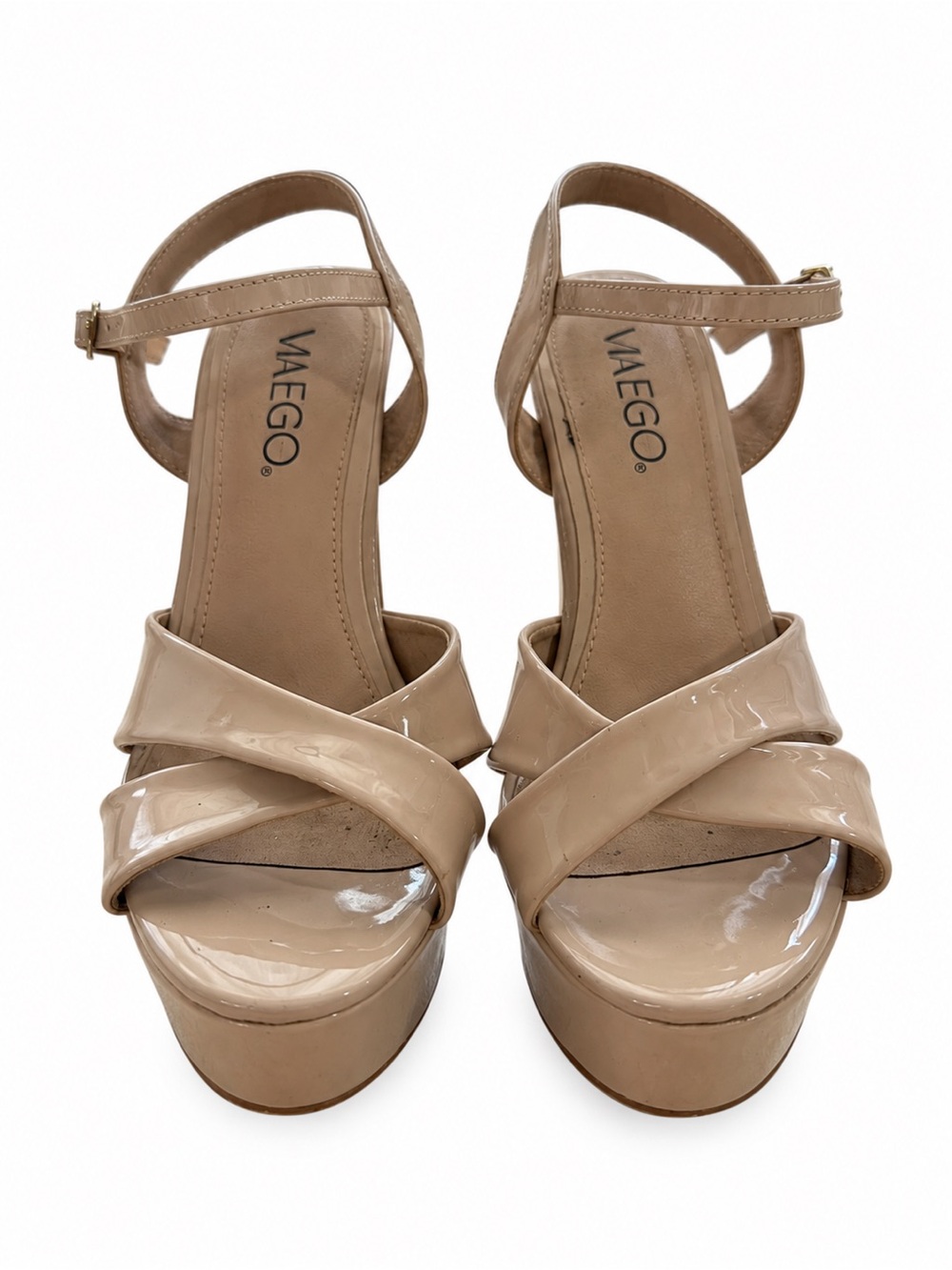 EGO Nude Patent Platform Sandals - Women's